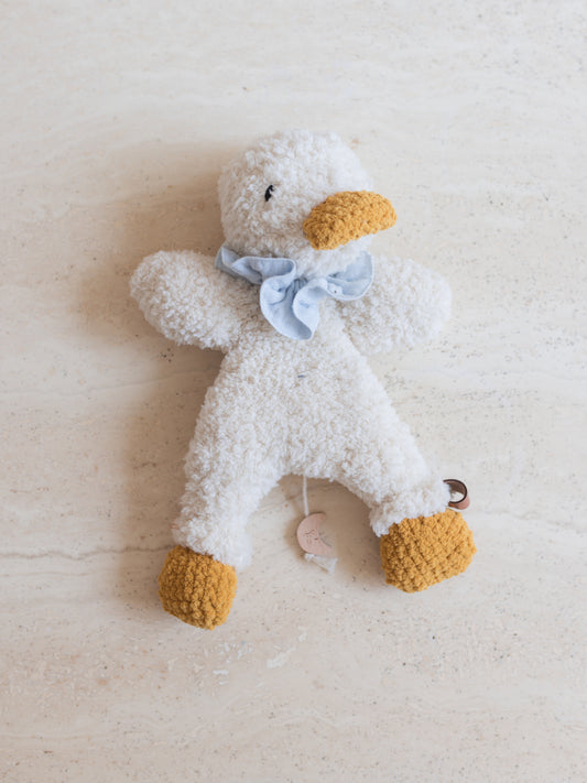 Crochet musical goose comforter