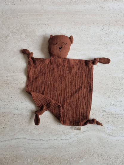 Doudou ours en gaze de coton