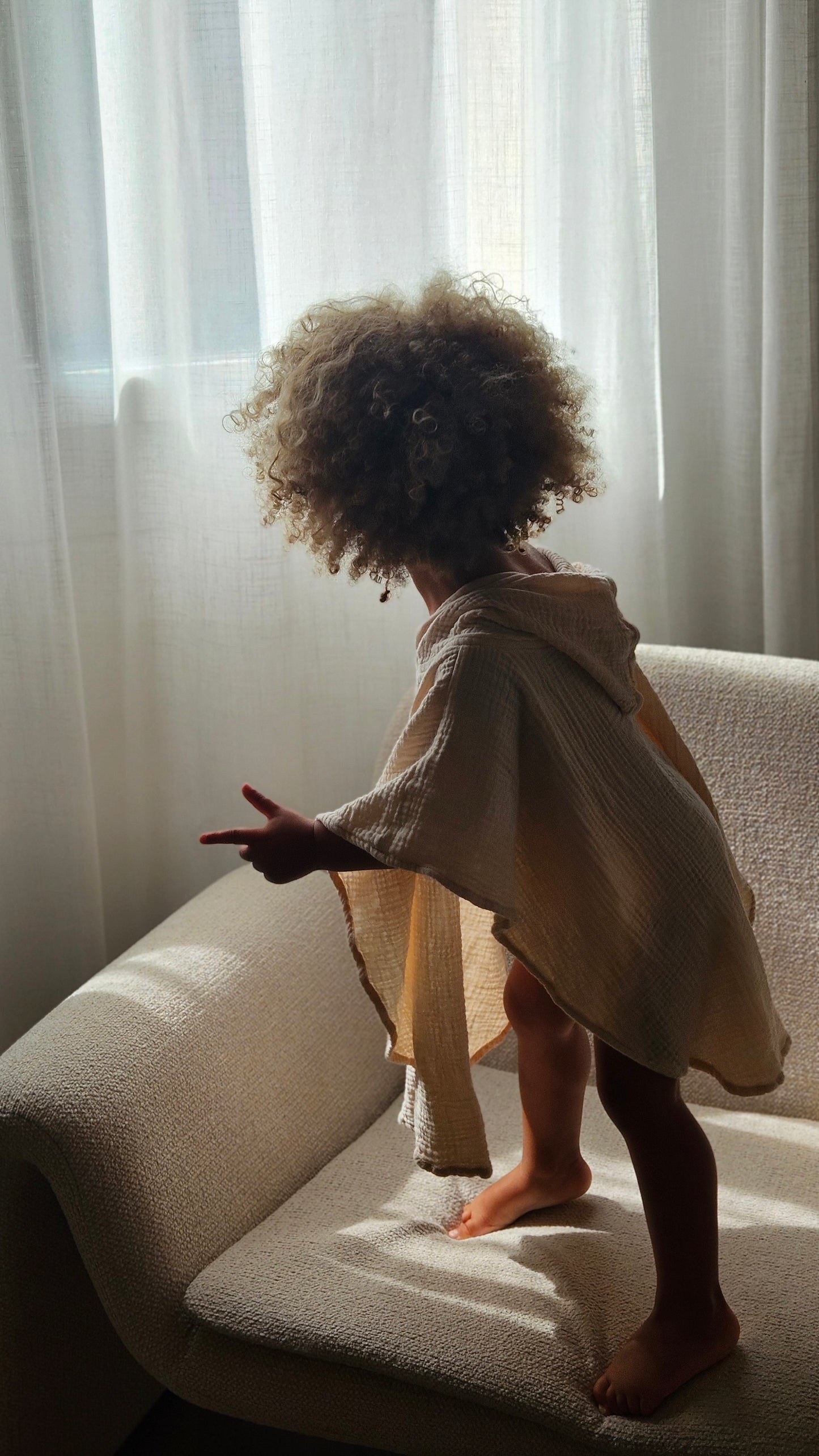 Poncho de plage en gaze de coton