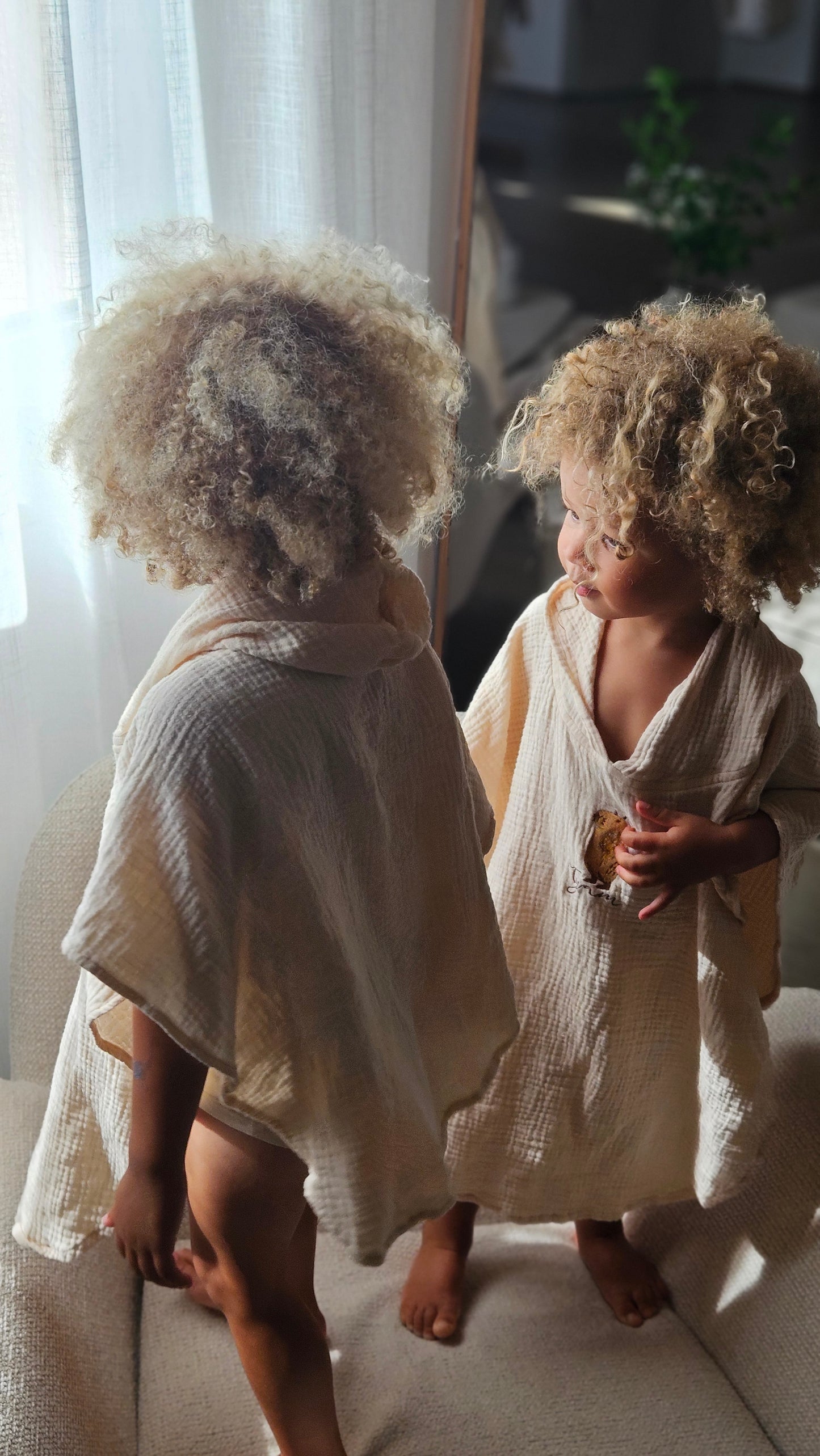 Poncho de plage en gaze de coton