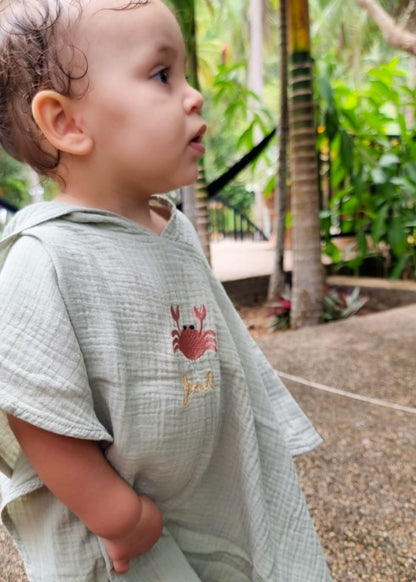 Poncho de plage en gaze de coton