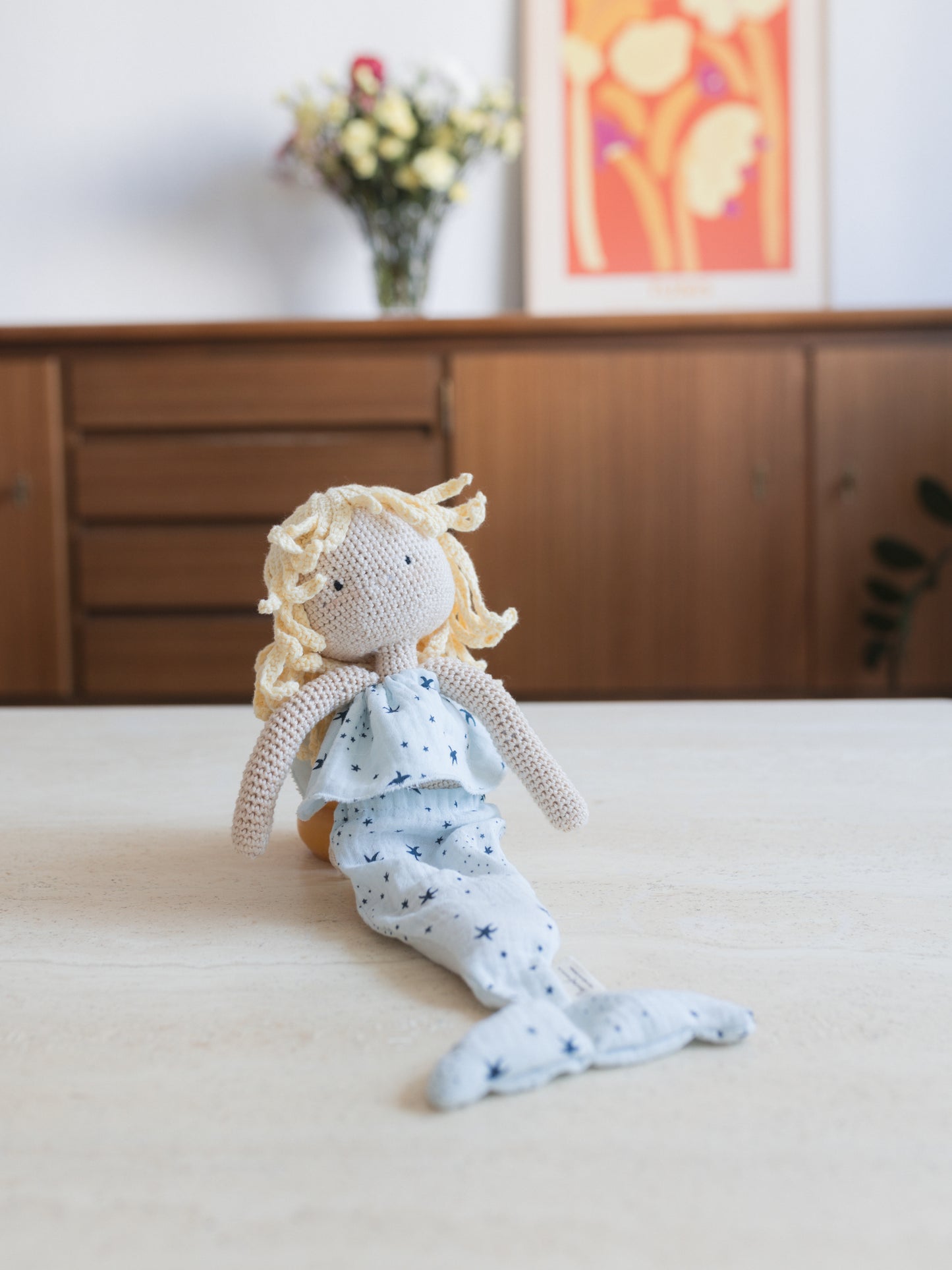 Custom crochet mermaid doll